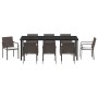 Conjunto de comedor para el jardín de 9 piezas con cojines de poliratán marrón von , Gartenstühle - Ref: Foro24-3379050, Prei...