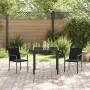 Conjunto de Comedor de Jardín de 3 Piezas con Cojines de Polirratán Negro | Foro24.es | Tu tienda online para hogar, jardín y más Foro24.es