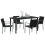 Juego de Comedor de Jardín de 5 Piezas con Cojines de Rattan Negro von , Gartenstühle - Ref: Foro24-3379053, Preis: 316,12 €,...