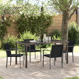 Juego de comedor de jardín de 5 piezas con cojines de ratán negro von , Gartenstühle - Ref: Foro24-3379054, Preis: 329,30 €, ...