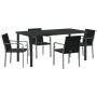 Juego de comedor de jardín de 5 piezas con cojines de ratán negro von , Gartenstühle - Ref: Foro24-3379054, Preis: 329,30 €, ...