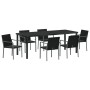 Conjunto de comedor de jardín de 7 piezas de  con cojines de ratán sintético negro | Foro24.es | Tu tienda online para hogar, jardín y más Foro24.es