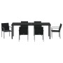 Conjunto de comedor de jardín de 7 piezas de  con cojines de ratán sintético negro | Foro24.es | Tu tienda online para hogar, jardín y más Foro24.es