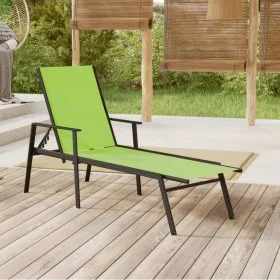 Steel and green textilene sun lounger by vidaXL, Loungers - Ref: Foro24-317598, Price: 115,72 €, Discount: %