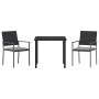 Conjunto de Comedor de Jardín de 5 Piezas con Cojines en Rattan Poliéster Negro von , Gartenstühle - Ref: Foro24-3379075, Pre...