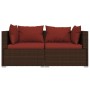 Sofá de 2 plazas con cojines ratán sintético marrón von vidaXL, Gartensets - Ref: Foro24-317542, Preis: 194,04 €, Rabatt: %