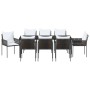 Conjunto de comedor de jardín de 3 piezas con cojines color negro de poliratán by , Garden chairs - Ref: Foro24-3379100, Pric...