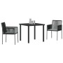 Conjunto de Comedor Jardín de 3 Piezas con Cojines Rattan Polipropileno Negro | Foro24.es | Tu tienda online para hogar, jardín y más Foro24.es
