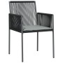 Conjunto de Comedor Jardín de 3 Piezas con Cojines Rattan Polipropileno Negro | Foro24.es | Tu tienda online para hogar, jardín y más Foro24.es