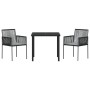 Conjunto de Comedor Jardín de 3 Piezas con Cojines Rattan Polipropileno Negro | Foro24.es | Tu tienda online para hogar, jardín y más Foro24.es