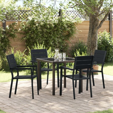 Juego de Comedor de Jardín de 5 Piezas Negro HDPE von , Gartenstühle - Ref: Foro24-3379143, Preis: 318,56 €, Rabatt: %