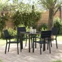 Juego de Comedor de Jardín de 5 Piezas Negro HDPE von , Gartenstühle - Ref: Foro24-3379143, Preis: 318,56 €, Rabatt: %