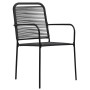Conjunto de Comedor de Jardín de 5 Piezas Cuerda de Algodón y Acero Negro by , Garden chairs - Ref: Foro24-3379157, Price: 28...