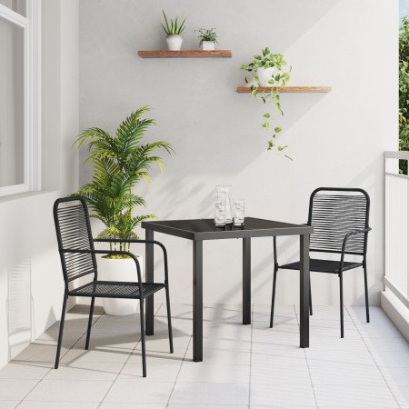 Juego de Comedor de Jardín de 7 Piezas Negro Cuerda de Algodón y Acero | Foro24.es | Tu tienda online para hogar, jardín y más Foro24.es