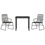 Conjunto de Comedor de Jardín de 3 Piezas Negro Rattan de PVC | Foro24.es | Tu tienda online para hogar, jardín y más Foro24.es