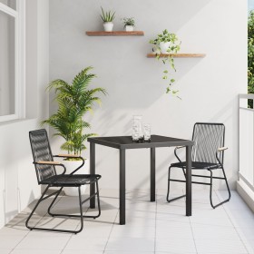 Juego de Comedor Jardín de 5 Piezas Negro Ratán PVC de , Sillas de jardín - Ref: Foro24-3379173, Precio: 331,85 €, Descuento: %
