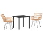Juego de Comedor de Jardín de 5 Piezas Negro de Poliratán | Foro24.es | Tu tienda online para hogar, jardín y más Foro24.es