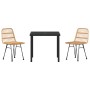 Conjunto de Comedor de Jardín de 3 Piezas Ratán Poli Negro | Foro24.es | Tu tienda online para hogar, jardín y más Foro24.es