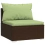 3-seater garden sofa with brown synthetic rattan cushions by vidaXL, Garden sets - Ref: Foro24-317555, Price: 340,57 €, Disco...