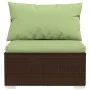 3-seater garden sofa with brown synthetic rattan cushions by vidaXL, Garden sets - Ref: Foro24-317555, Price: 340,57 €, Disco...
