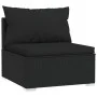3-Sitzer-Sofa mit schwarzen synthetischen Rattankissen von vidaXL, Gartensets - Ref: Foro24-317522, Preis: 347,12 €, Rabatt: %