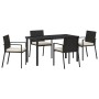 Juego de Comedor de Jardín de 5 Piezas Negro Poliratán by , Garden chairs - Ref: Foro24-3379249, Price: 289,59 €, Discount: %