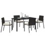 Juego de Comedor de Jardín de 5 Piezas Negro Poliratán by , Garden chairs - Ref: Foro24-3379249, Price: 289,59 €, Discount: %