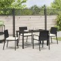Juego de Comedor de Jardín de 5 Piezas Negro Poliratán by , Garden chairs - Ref: Foro24-3379249, Price: 289,59 €, Discount: %