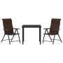 Set de Comedor de Jardín de 3 Piezas Marrón Poliratán | Foro24.es | Tu tienda online para hogar, jardín y más Foro24.es