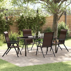 Conjunto de Jardín de 5 piezas Marrón Poliratán