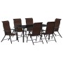 Set de Comedor de Jardín de 7 Piezas Marrón Poliratán | Foro24.es | Tu tienda online para hogar, jardín y más Foro24.es