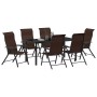Set de Comedor de Jardín de 7 Piezas Marrón Poliratán | Foro24.es | Tu tienda online para hogar, jardín y más Foro24.es