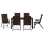 Set de Comedor de Jardín de 7 Piezas Marrón Poliratán | Foro24.es | Tu tienda online para hogar, jardín y más Foro24.es