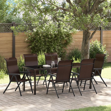 Set de comedor de jardín 7 piezas ratán marrón | Foro24.es | Tu tienda online para hogar, jardín y más Foro24.es