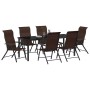 Set de comedor de jardín 7 piezas ratán marrón | Foro24.es | Tu tienda online para hogar, jardín y más Foro24.es