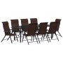 Set de Comedor de Jardín 9 Piezas Marrón Poliratán | Foro24.es | Tu tienda online para hogar, jardín y más Foro24.es