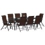 Set de Comedor de Jardín 9 Piezas Marrón Poliratán | Foro24.es | Tu tienda online para hogar, jardín y más Foro24.es