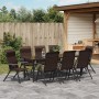Set de Comedor de Jardín 9 Piezas Marrón Poliratán | Foro24.es | Tu tienda online para hogar, jardín y más Foro24.es