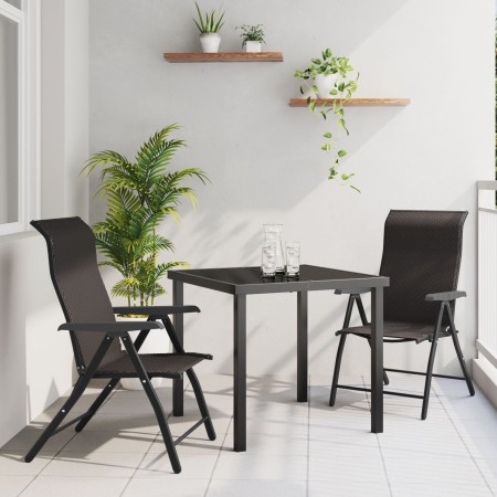 Set de Comedor de Jardín de 3 Piezas de Ratán Poliéster Negro | Foro24.es | Tu tienda online para hogar, jardín y más Foro24.es