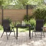 Set de Comedor de Jardín de 3 Piezas de Ratán Poliéster Negro | Foro24.es | Tu tienda online para hogar, jardín y más Foro24.es