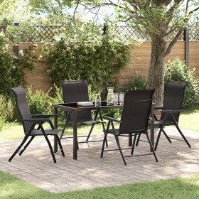 Conjunto de Comedor de Jardín de 5 Piezas Negro