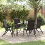 Conjunto de Comedor de Jardín de 5 Piezas Negro Poliratán de , Sillas de jardín - Ref: Foro24-3379270, Precio: 358,97 €