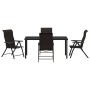 Set de Comedor de Jardín de 5 Piezas Poliratán Negro | Foro24.es | Tu tienda online para hogar, jardín y más Foro24.es