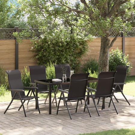 Juego de Comedor de Jardín de 7 Piezas Negro Poliratán | Foro24.es | Tu tienda online para hogar, jardín y más Foro24.es