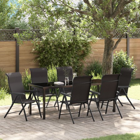 Juego de comedor de jardín de 7 piezas Ratán negro | Foro24.es | Tu tienda online para hogar, jardín y más Foro24.es