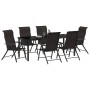 Juego de comedor de jardín de 7 piezas Ratán negro | Foro24.es | Tu tienda online para hogar, jardín y más Foro24.es