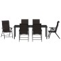 Juego de comedor de jardín de 7 piezas Ratán negro | Foro24.es | Tu tienda online para hogar, jardín y más Foro24.es