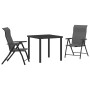 Set de Comedor de Jardín de 3 Piezas Gris Poliratán by , Garden chairs - Ref: Foro24-3379275, Price: 217,16 €, Discount: %
