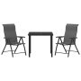 Set de Comedor de Jardín de 3 Piezas Gris Poliratán by , Garden chairs - Ref: Foro24-3379275, Price: 217,16 €, Discount: %