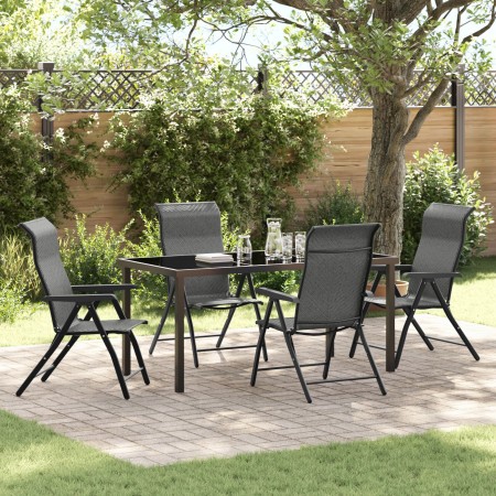 Set de Comedor de Jardín de 5 Piezas Grises en Ratán Polímero von , Gartenstühle - Ref: Foro24-3379278, Preis: 383,90 €, Raba...